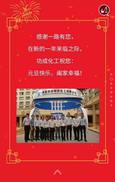 功成化工祝您：元旦快樂(lè)，闔家幸福！